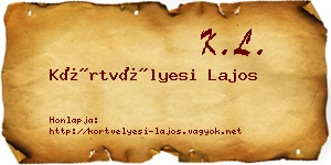 Körtvélyesi Lajos névjegykártya