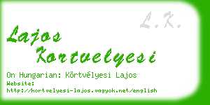 lajos kortvelyesi business card