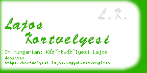 lajos kortvelyesi business card